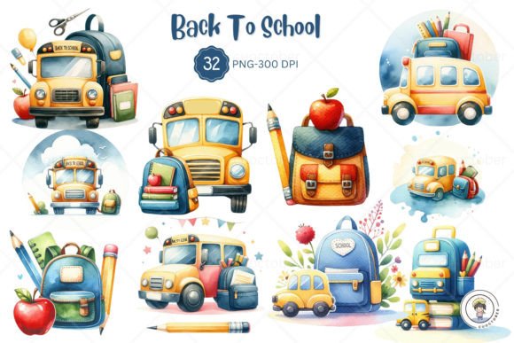 Download Watercolor Back to School Concept - Back to school Collection