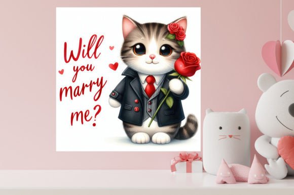 Download Valentines Cute Cat Illustration - Cat illustration Collection