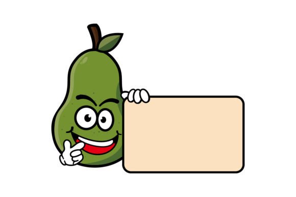 Download Cute Smiling Avocado Cartoon Character - Premium Resources