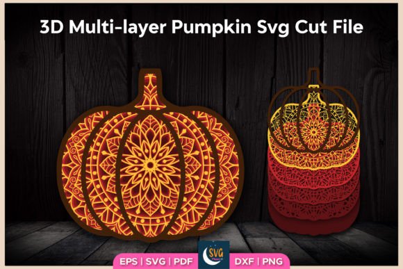 Download 3D Multi-layer Pumpkin Mandala Svg File - Pumpkin mandala svg Collection