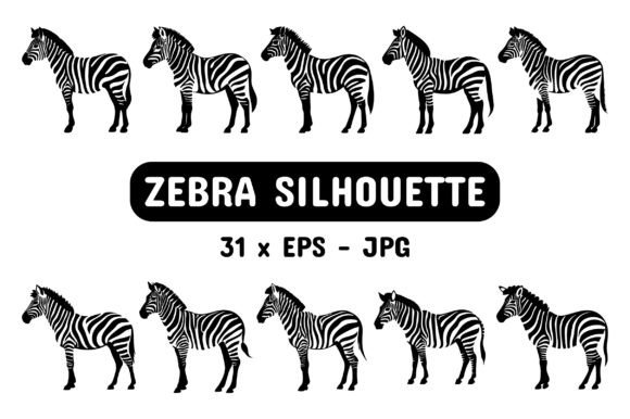 Download Zebra Silhouette Set Collection Bundle - Premium Resources
