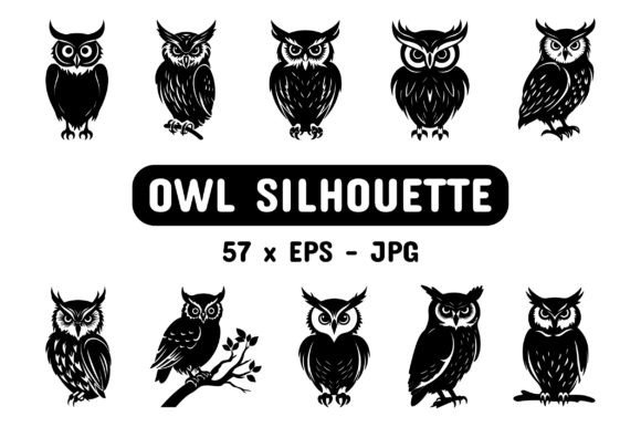 Download Owl Silhouette Set Collection Bundle - Premium Resources