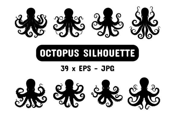 Download Octopus Silhouette Set Collection Bundle - Premium Resources