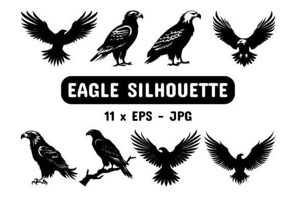 Download Eagle Silhouette Set Collection Bundle - Premium Bundle