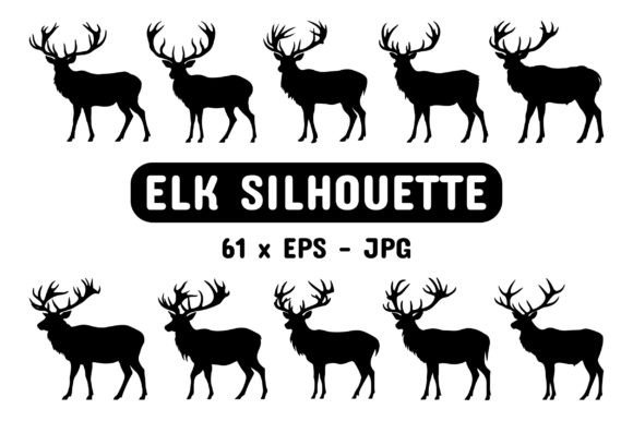 Download Elk Silhouette Set Collection Bundle - Premium Bundle