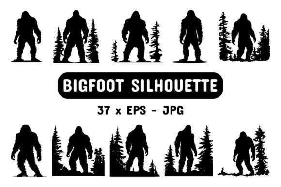 Download Bigfoot Silhouette Set Collection Bundle - Premium Resources