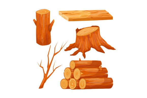 Download Wood Log Set Cartoon Vector Illustration - Cartoon vector Collection